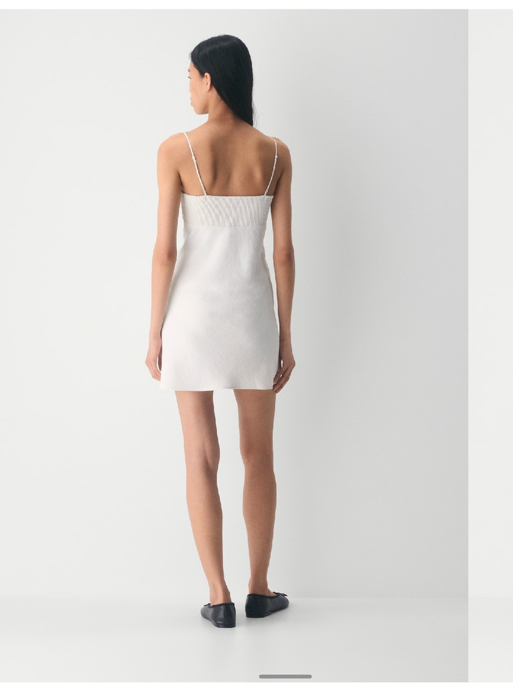 Aritzia Foxley Dress Crepette Japanese crepe strappy mini dress in birch - Picture 4 of 6